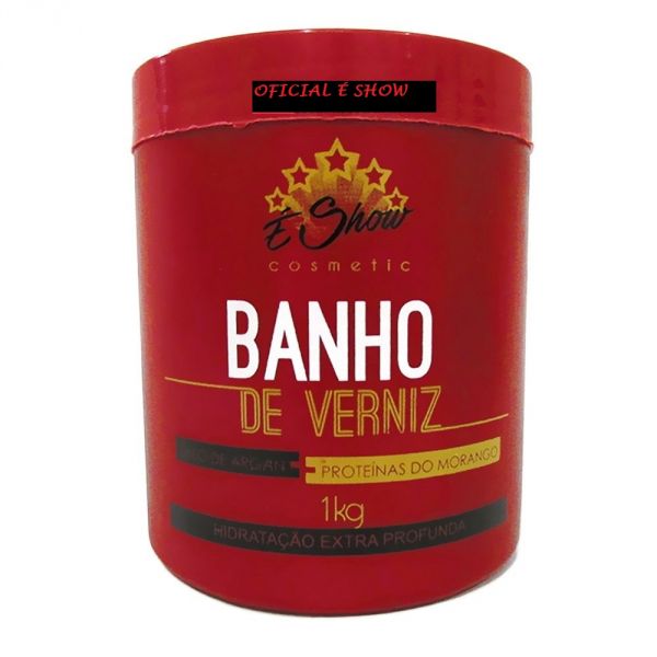 ALISADOR E REDUTOR CAPILAR É SHOW - BANHO DE VERNIZ 1 KG (MORANGO)
